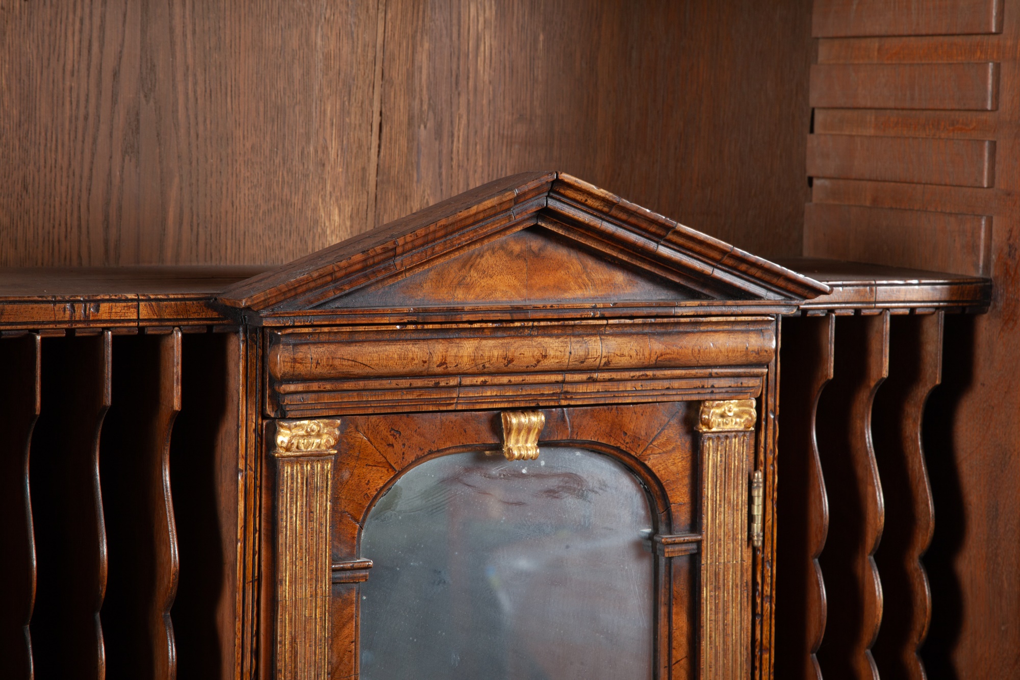 George II Style Walnut and Parcel-Gilt Bureau Cabinet - Image 8 of 16