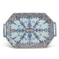 Rouen Faïence Oblong Octagonal Tray (Bannette)