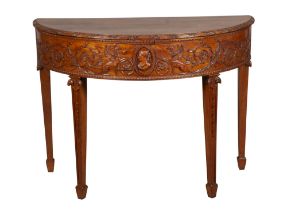 Continental Neoclassical Walnut Console