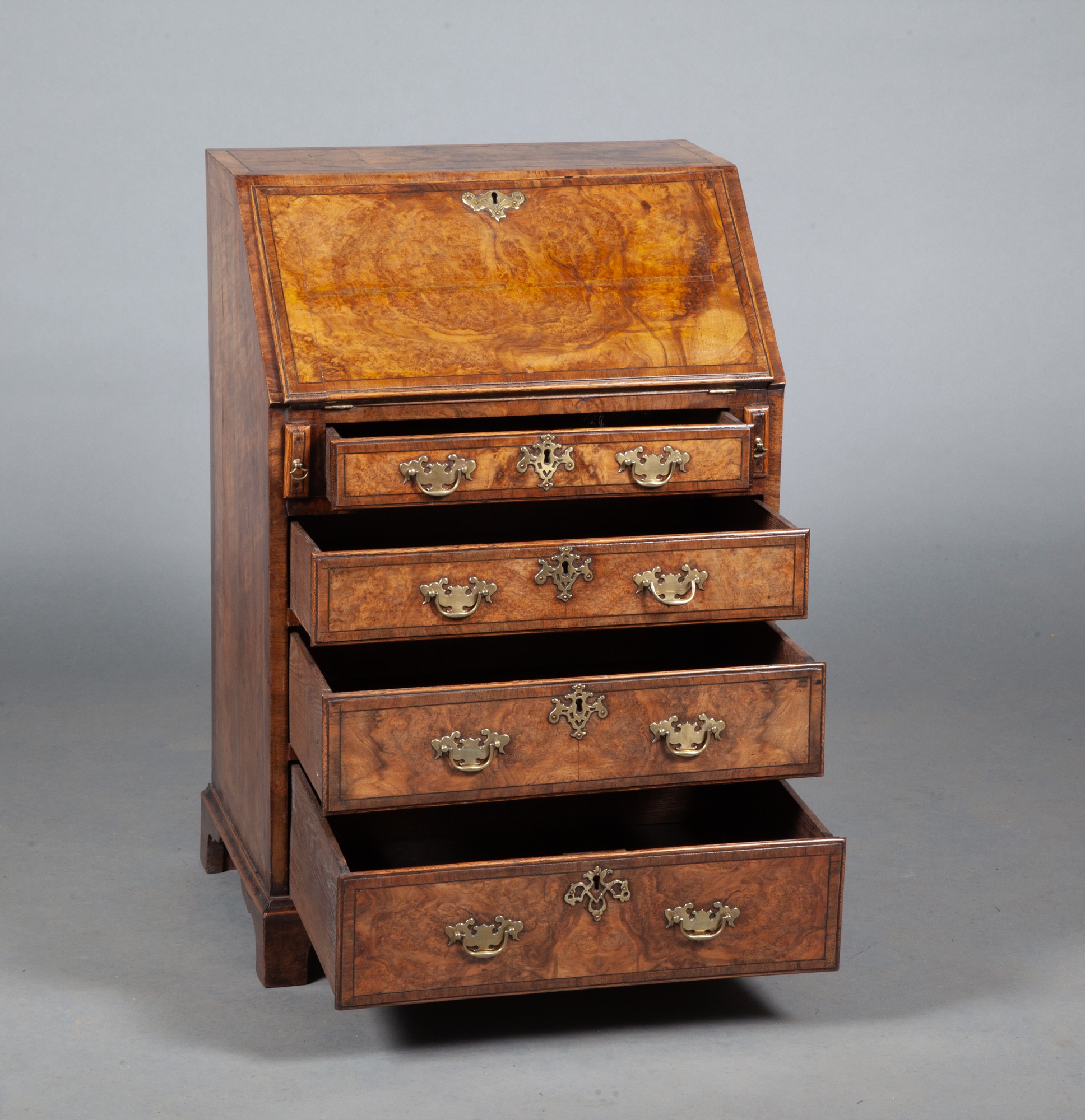 George II Style Walnut Bureau - Image 6 of 11