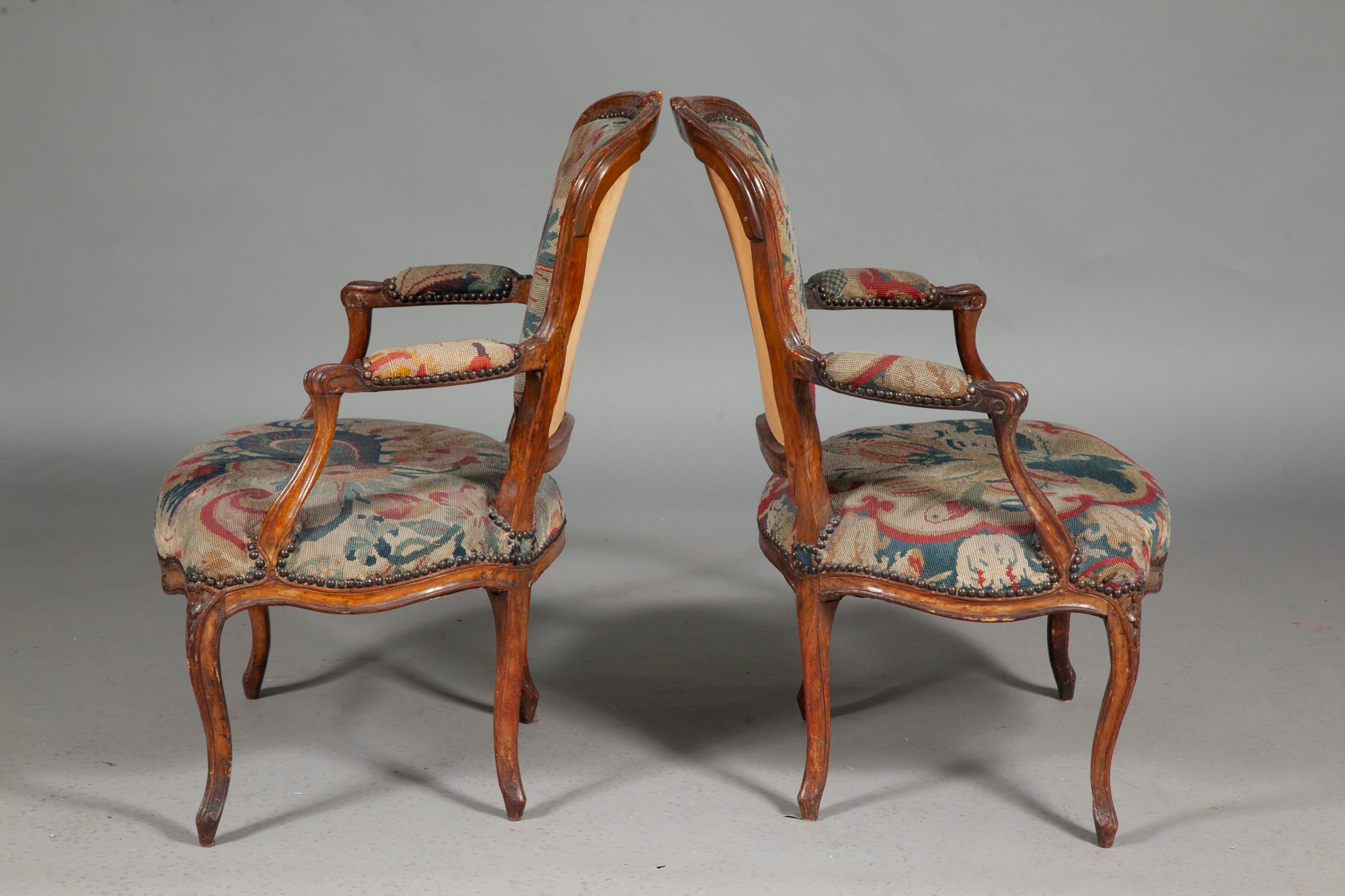 Assembled Group of Louis XV Needlework-Upholstered Beechwood Fauteuils - Image 7 of 8