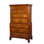 George II Inlaid Walnut Chest on Chest