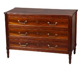 Louis XVI Style Mahogany and Brass Mounted Commode