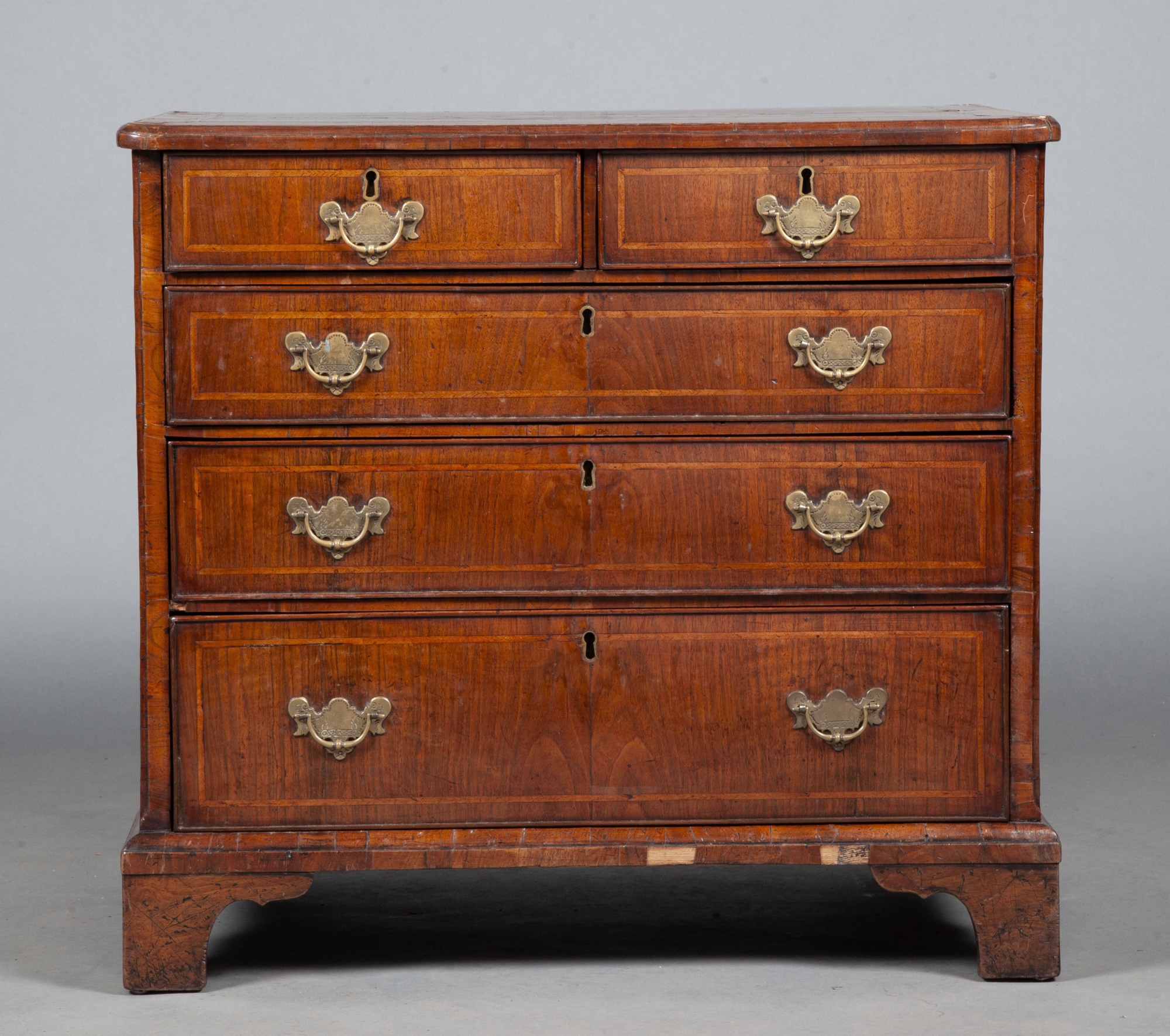 George I Inlaid Walnut and Parquetry Chest of Drawers - Image 2 of 7