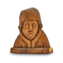 German Walnut Bas Relief of Martin Luther