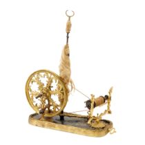 Louis XV Ormolu and Black Lacquer Table Spinning Wheel (Rouet de Table)