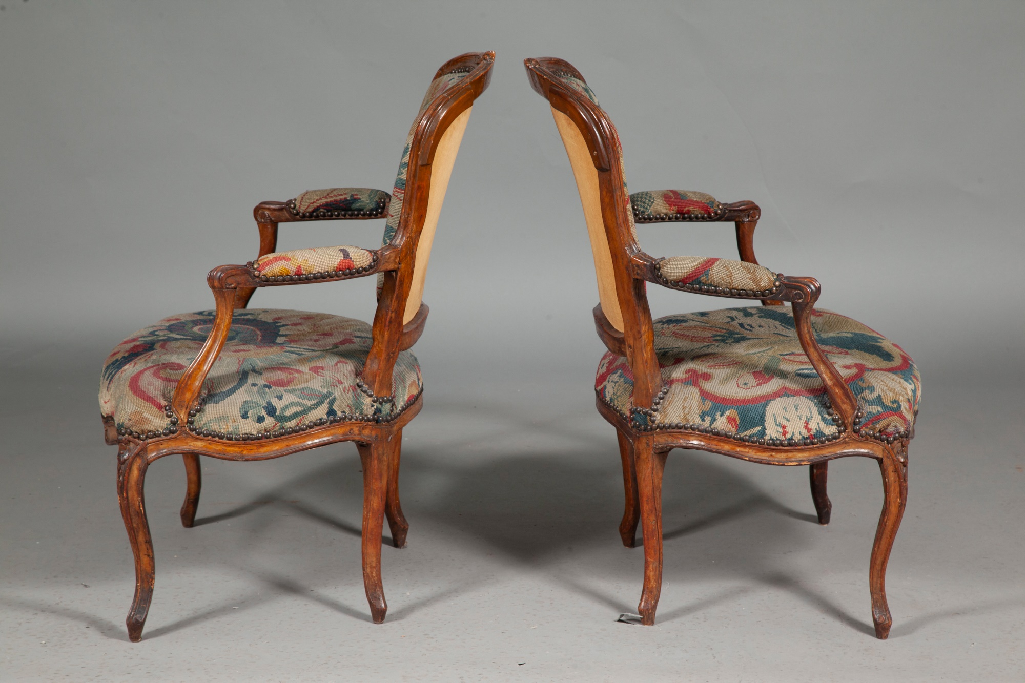 Assembled Group of Louis XV Needlework-Upholstered Beechwood Fauteuils - Image 5 of 8