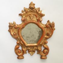 Pair of Italian Baroque Giltwood Mirrors