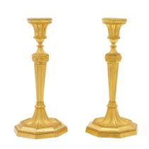 Pair of Louis XVI Style Gilt-Bronze Candlesticks