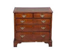 George I Inlaid Walnut and Parquetry Chest of Drawers