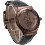 Swatch Irony, Herren-Armbanduhr, ca. 36,7 mm, Bronze, Handaufzug, mattbronzenes Ziffernblatt mit
