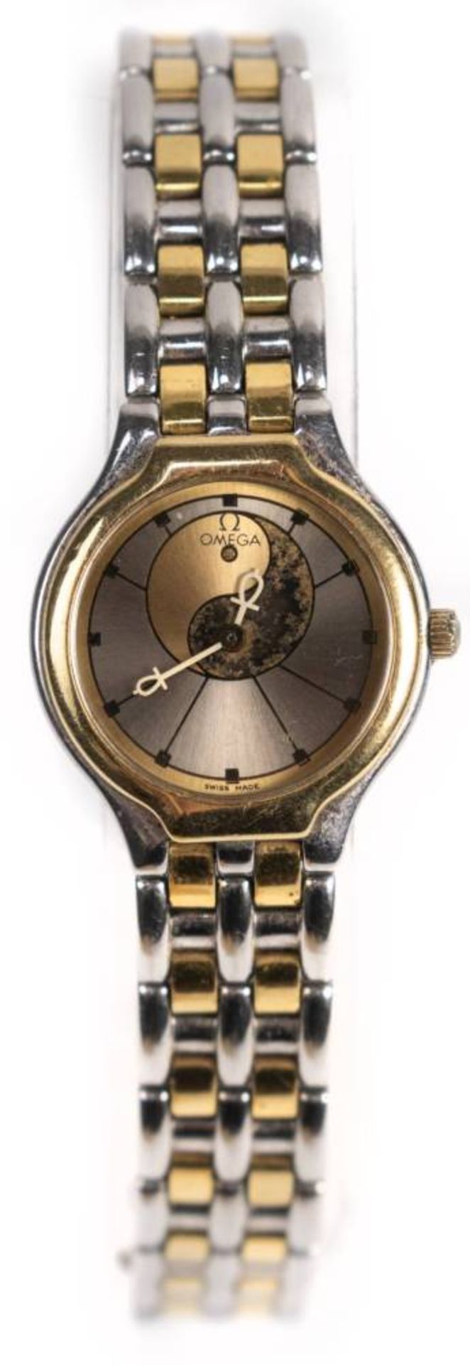 Omega DeVille Yin Yang Damen Armbanduhr. Ca. 23,5mm, Edelstahl, Quarz. Emailliertes Ziffernblatt mit - Bild 2 aus 8