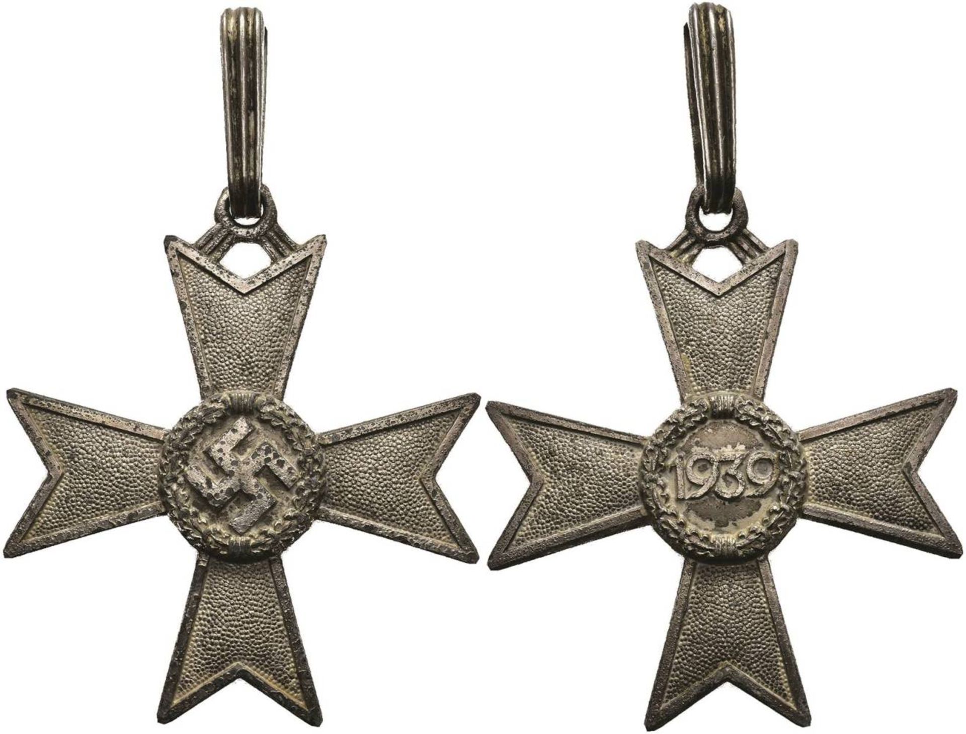Ritterkreuz des Kriegsverdienstkreuzes, Ausstellungsstück aus versilbertem Feinzink mit polierten