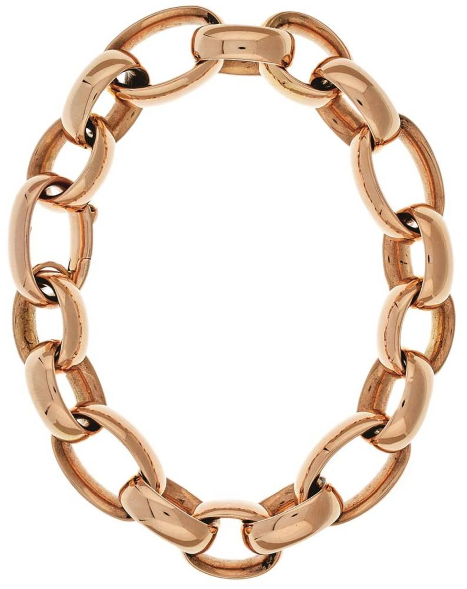 Designer Armband " Elaine Firenze" Italien, 585 Roségold, Gliederverschluss, L. 20 cm, 19,88g.