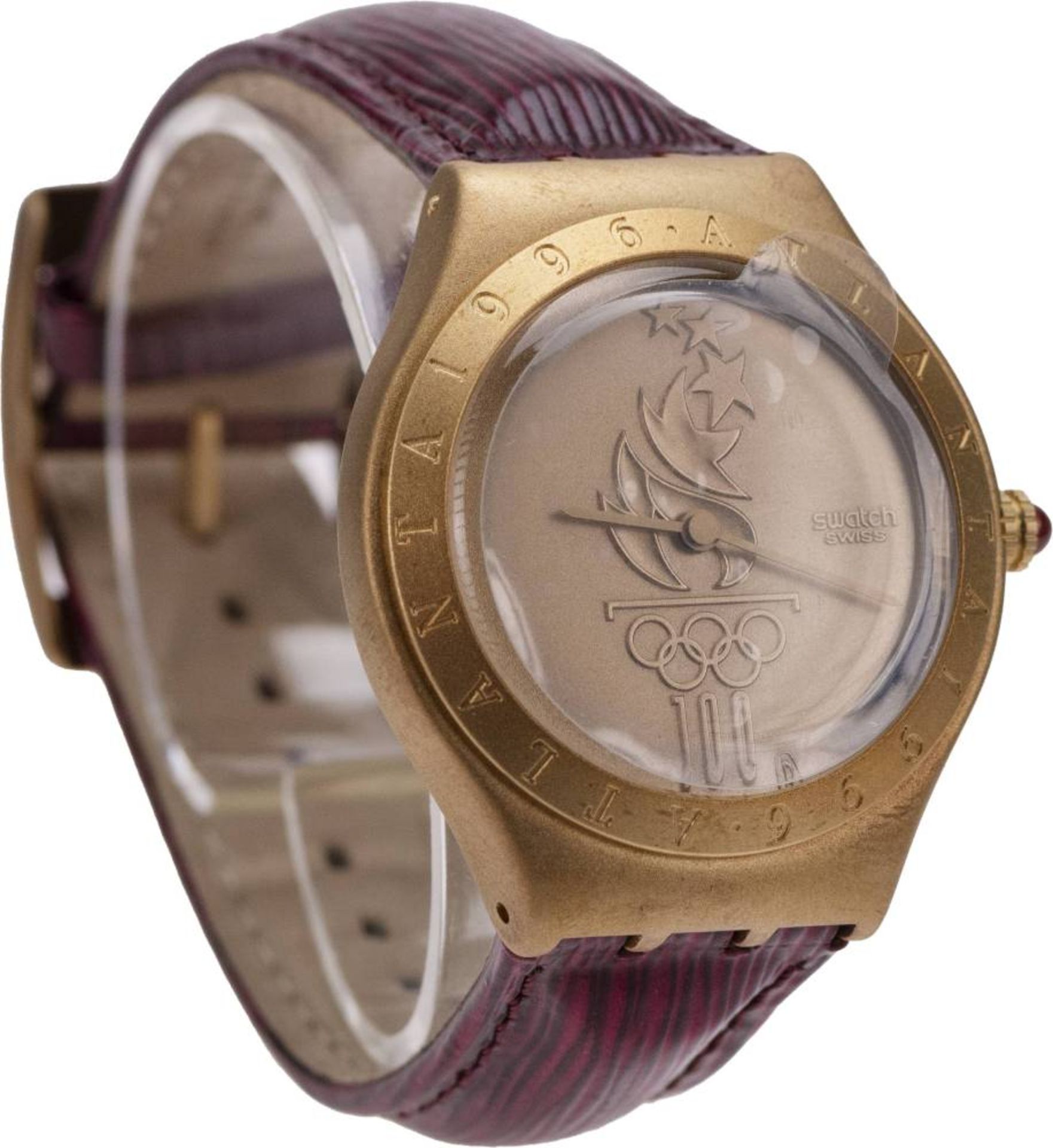 Swatch Irony, Herren-Armbanduhr, ca. 36,7 mm, 750er Gold, Handaufzug, mattgoldenes Ziffernblatt - Image 2 of 2