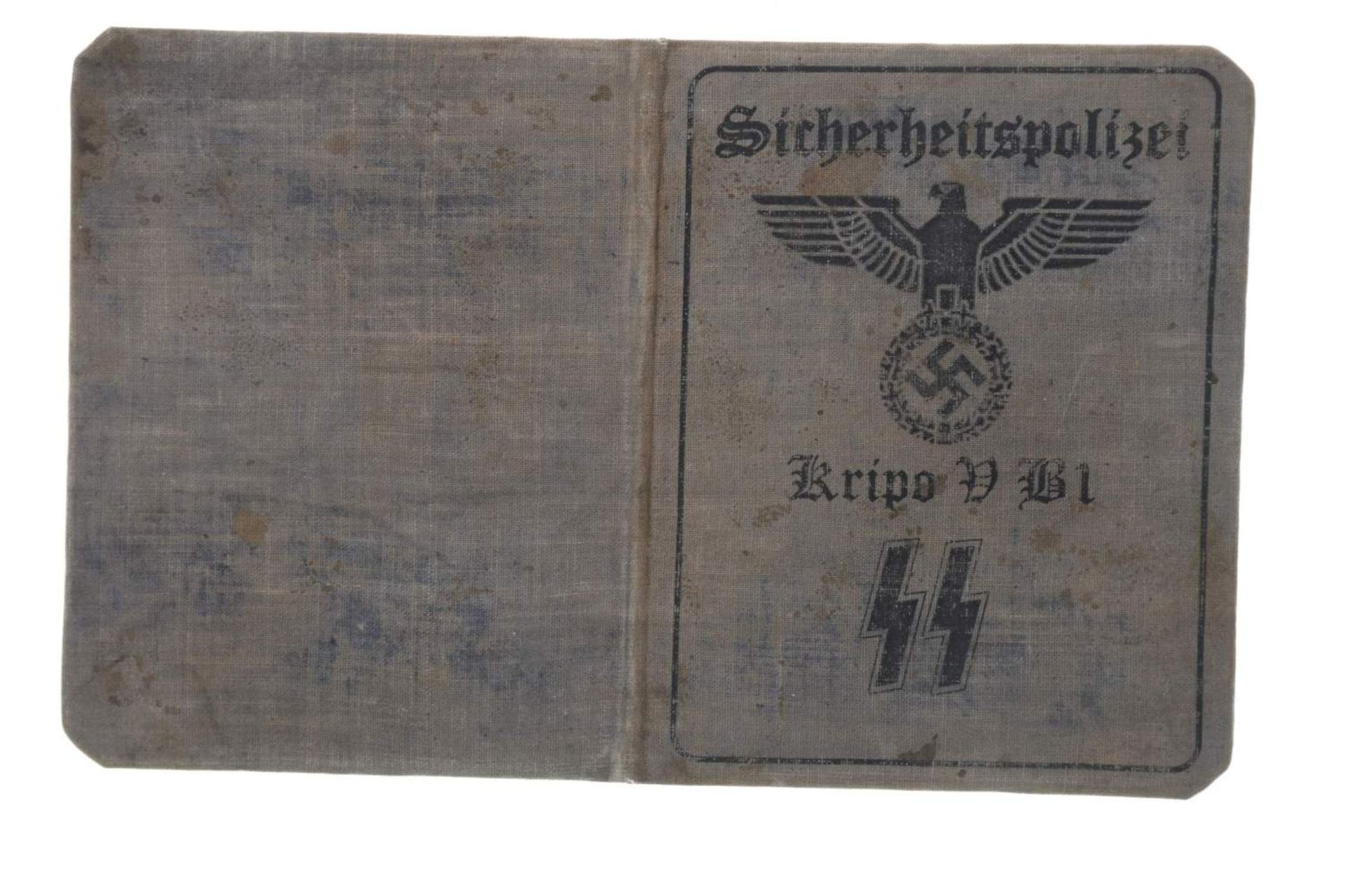 Ausweis, Sicherheitspolizei Kripo V B1, eines Kriminalinspektor IV d. SD, ausgestellt 1942, dazu - Bild 5 aus 5
