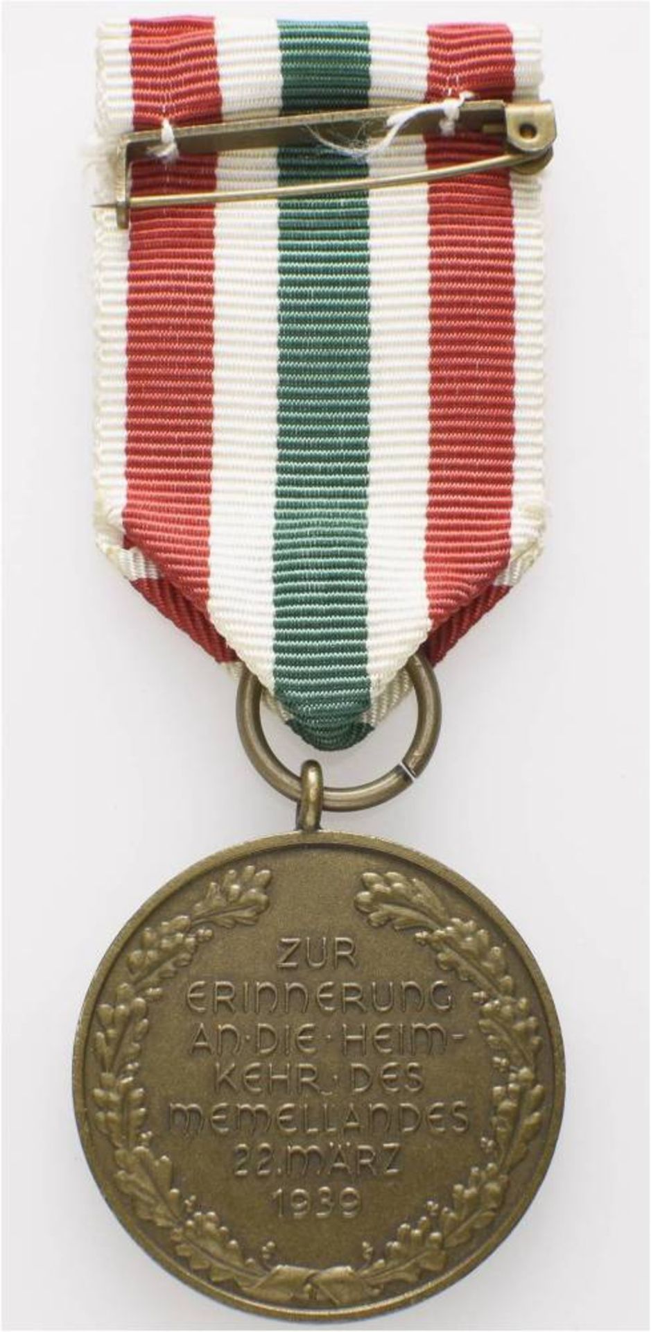 Medaille zur Erinnerung an die Heimkehr des Memellandes (1939-1940), am Band, broschiert, OEK - Bild 2 aus 2