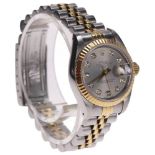Rolex Datejust Damen-Armbanduhr. Ca. 26mm, Edelstahl, Automatik. Silberfarbendes Ziffernblatt mit 10