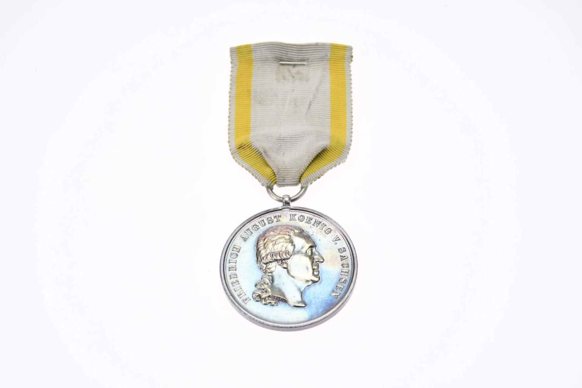 Sachsen, Medaille des Militär St. Heinrichs-Orden in Silber, "Verdienst Um Das Vaterland", im - Bild 2 aus 4