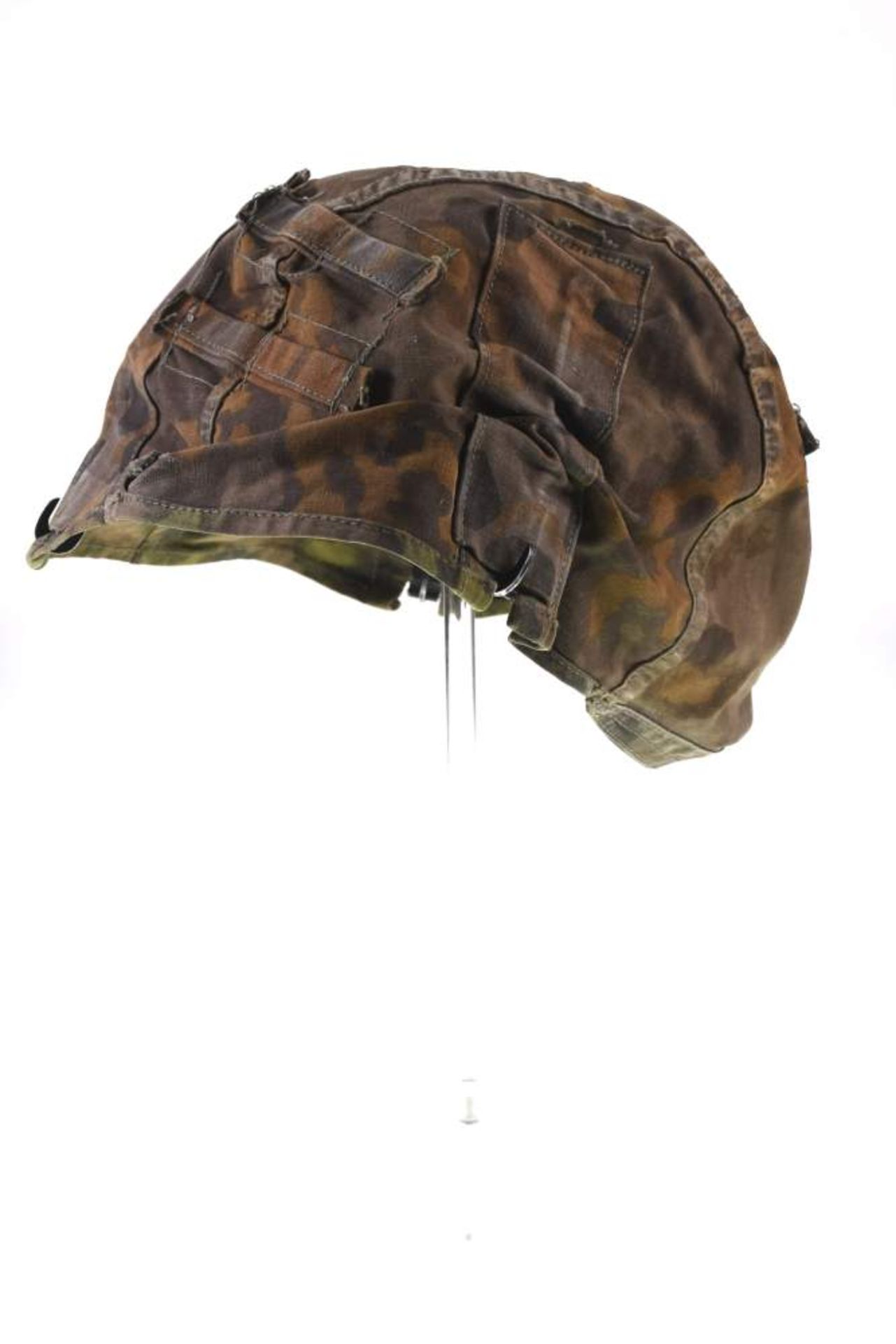 Waffen-SS, Helmbezug 2. Modell im Eichenlaubtarnmuster, Tuchmaterial, wendbar von der braunen auf - Bild 3 aus 6