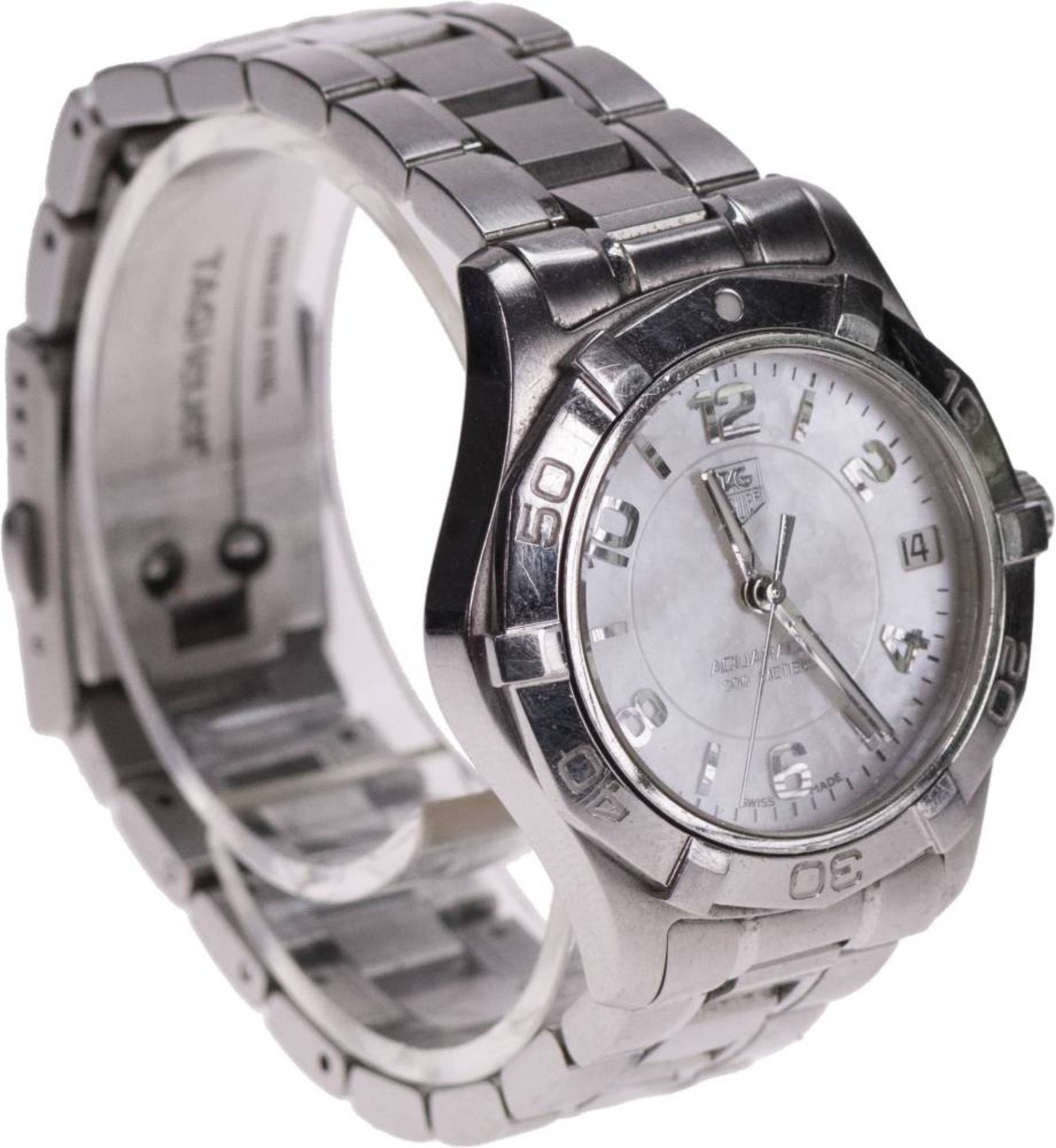 Tag Heuer Aquaracer Lady Damen Armbanduhr. Ca. 32mm, Edelstahl, Quarz. Silberfarbenes Ziffernblatt - Bild 2 aus 2