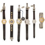 Montana Watch Company Herren/Damen Armbanduhren. Sammlung von 6 Montana Armbanduhren in Gold/