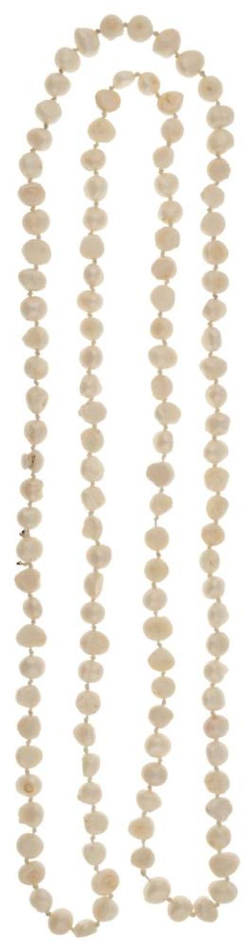 Barocke Zuchtperlenkette, endlos, Perlen einzeln geknotet, Größe der Perlen ca. 6,8- 9,8mm, L= ca. - Image 2 of 2
