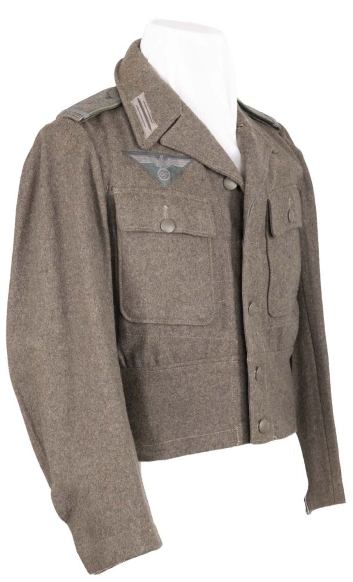 Wehrmacht Heer, Mannschaftsjacke M44 für einen Gefreiten eines Jäger-Regiments, Wollstoff,