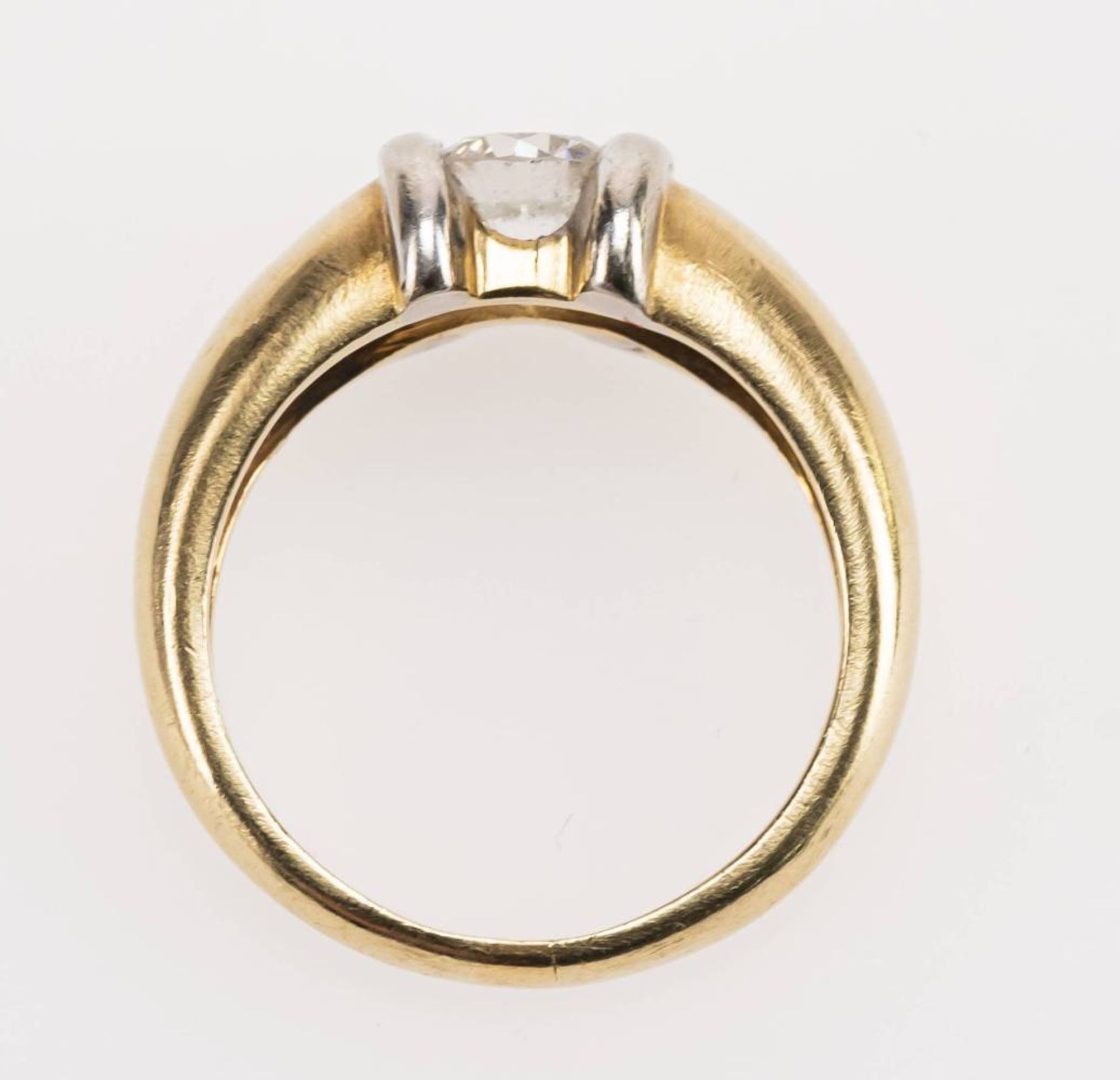 Brillant Ring, 585 Gold, bicolor, Brillant ca. 0,6ct, RW 54, ca. 6,99g. - Bild 3 aus 6
