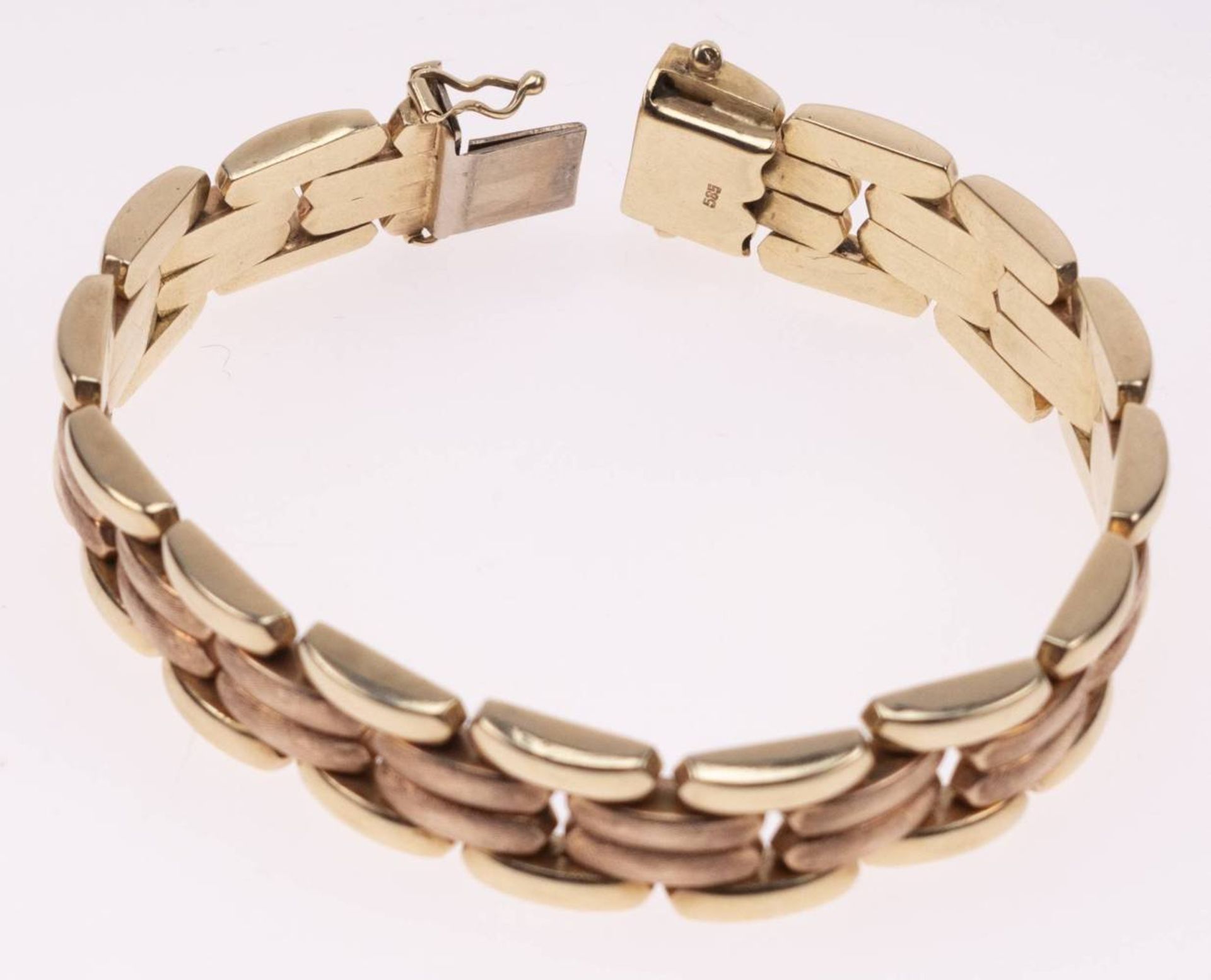 Armband, 585 Rosé- und Gelbgold, L. 19 cm, ca. 36,05g - Bild 6 aus 6