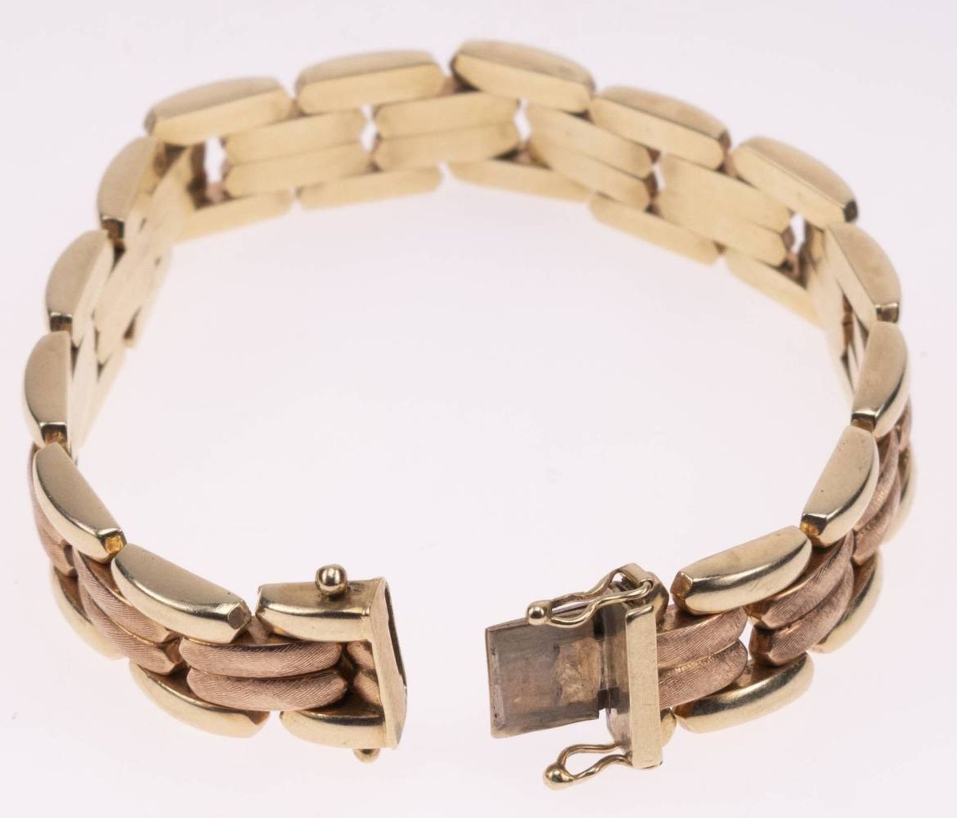 Armband, 585 Rosé- und Gelbgold, L. 19 cm, ca. 36,05g - Bild 4 aus 6