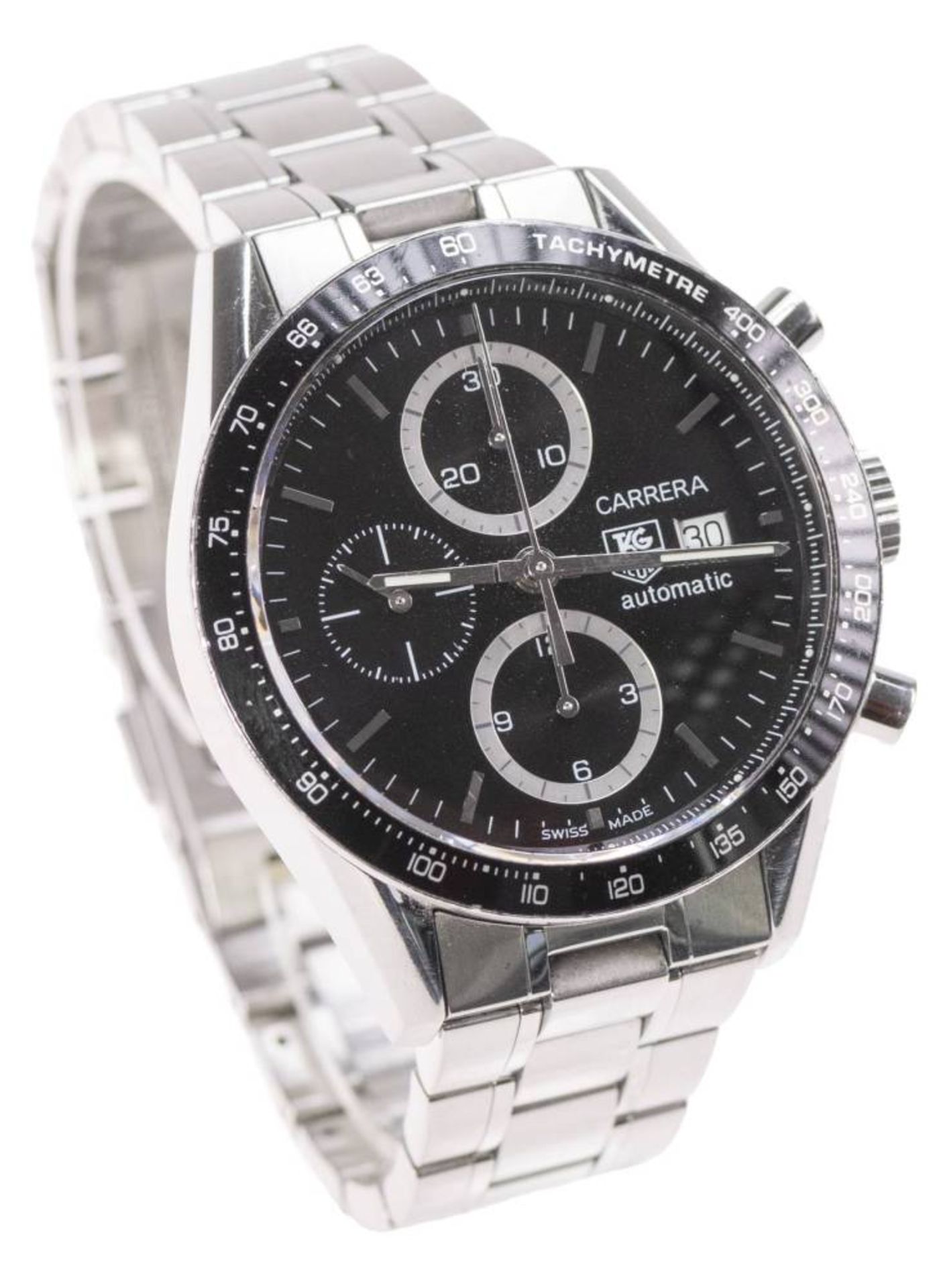 Tag Heuer Carrera Calibre 16 Herren Armbanduhr. Ca. 41mm, Edelstahl, Automatik. Ref.-Nr.: CV2010.