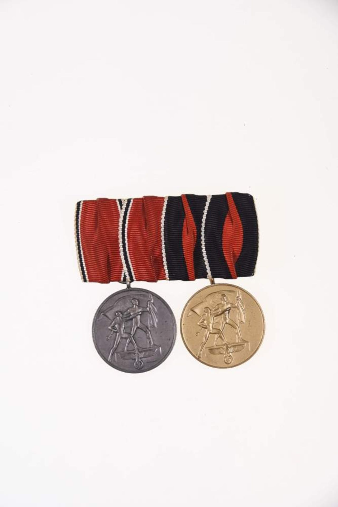 Bandspange mit Anschlussmedaillen, Österreich Medaille zur Erinnerung an den 13. März 1938 Bronze