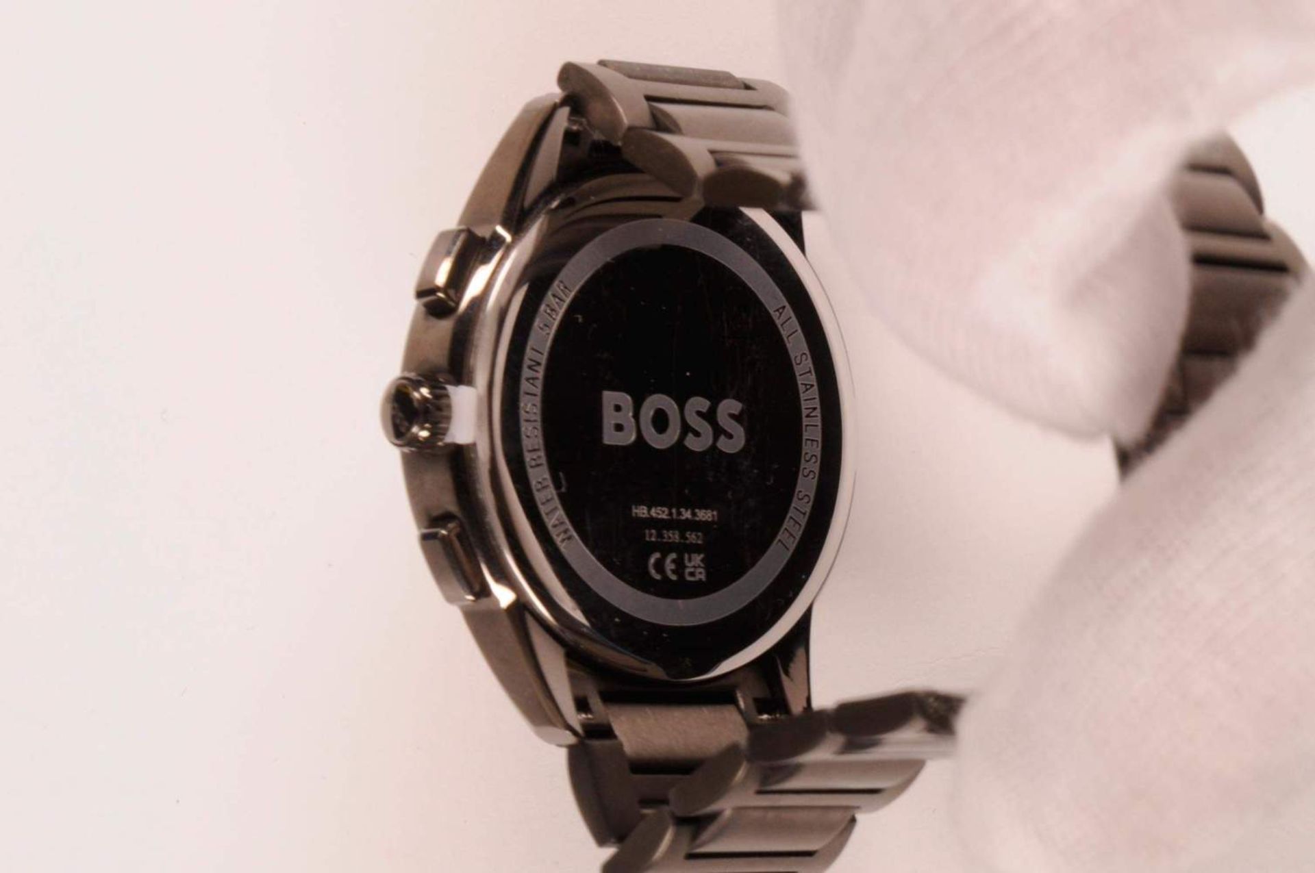 Hugo Boss Chronograph 1513929 Herrenarmbanduhr. Ca. 43mm, grau, Mineralglas, analoges Zifferblatt - Bild 10 aus 10