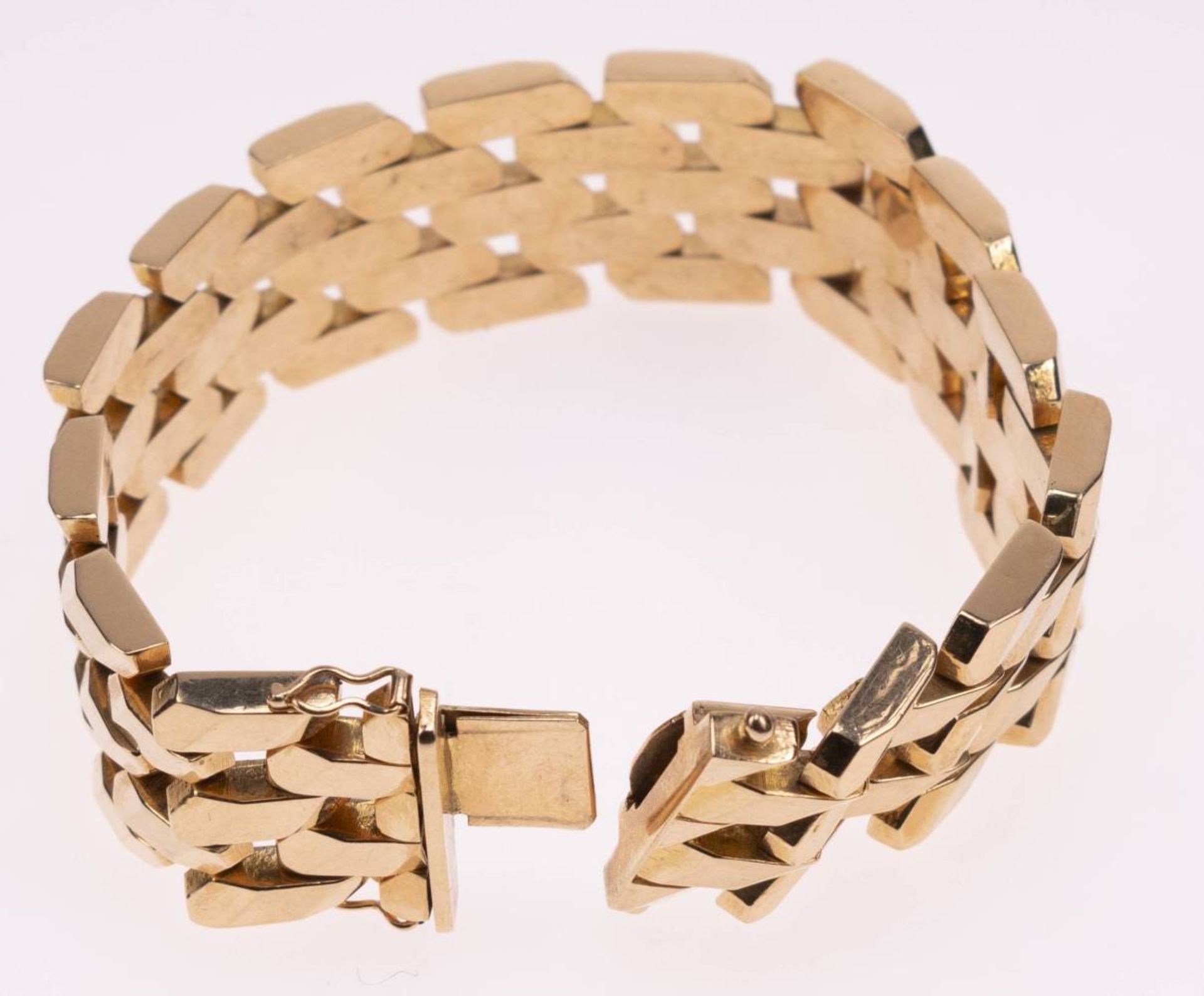 Armband 750 Gold, Italien, L. 19,5 cm, B 2 cm, doppelte Sicherheitsacht, ca. 51,32g. - Bild 3 aus 6