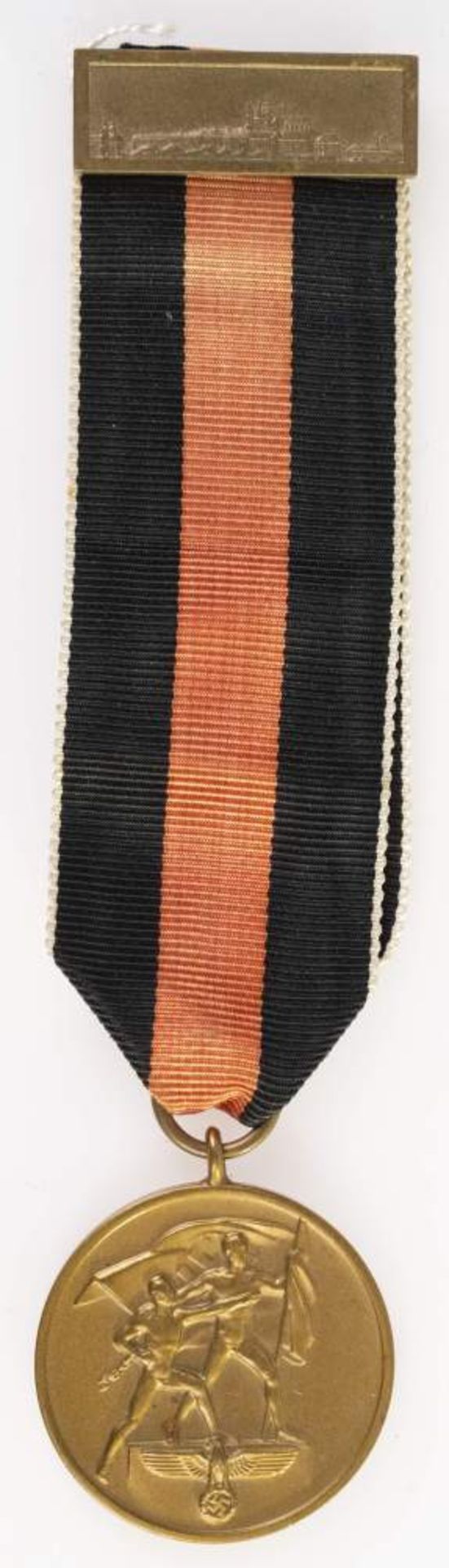 Sudetenland Medaille zur Erinnerung an den 1. Oktober 1938 mit Spange Prager Burg, am Band, OEK
