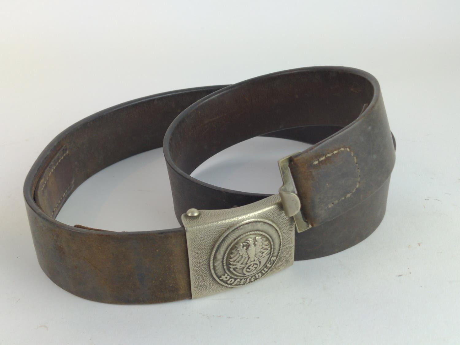 German Third Reich Postschutz (postal defence) belt and buckle  - Image 2 of 2