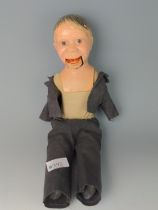 1930s Charlie McCarthy ventriloquist dummy by 'The Reliable Doll Co.' Canada. With opening mouth