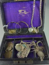Mixed marked silver items inc. chains and bangles, gross weight 65.22 grams, together with other whi