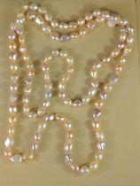 Yoko London cultured freshwater Keshi pearl necklace. 1420mm long. With original leather pouch