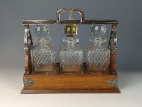 3 Decanter tantalus with key W41 D16 H33cm