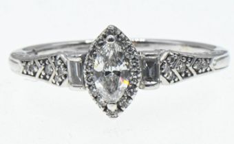 Emmy London 18ct white gold and diamond cluster ring, size S, gross weight 3.8 grams 