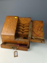 Oak Stationary box with single drawer W33 D20 H32cm