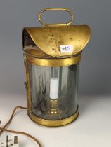French converted maritime lantern, with original fuel reservoir present but electric replacement, or