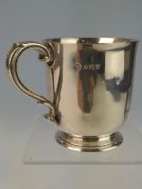 George V silver mug, William Hutton & Sons Ltd, Birmingham 1932, initialled to front, height 8.2cm,