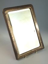 Late Victorian rectangular silver framed bevelled table mirror, maker's mark rubbed, Birmingham 1899