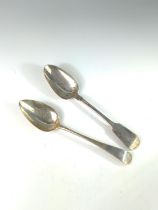 Two Exeter hallmarked silver serving spoons, including: one in Old English pattern by William Welch