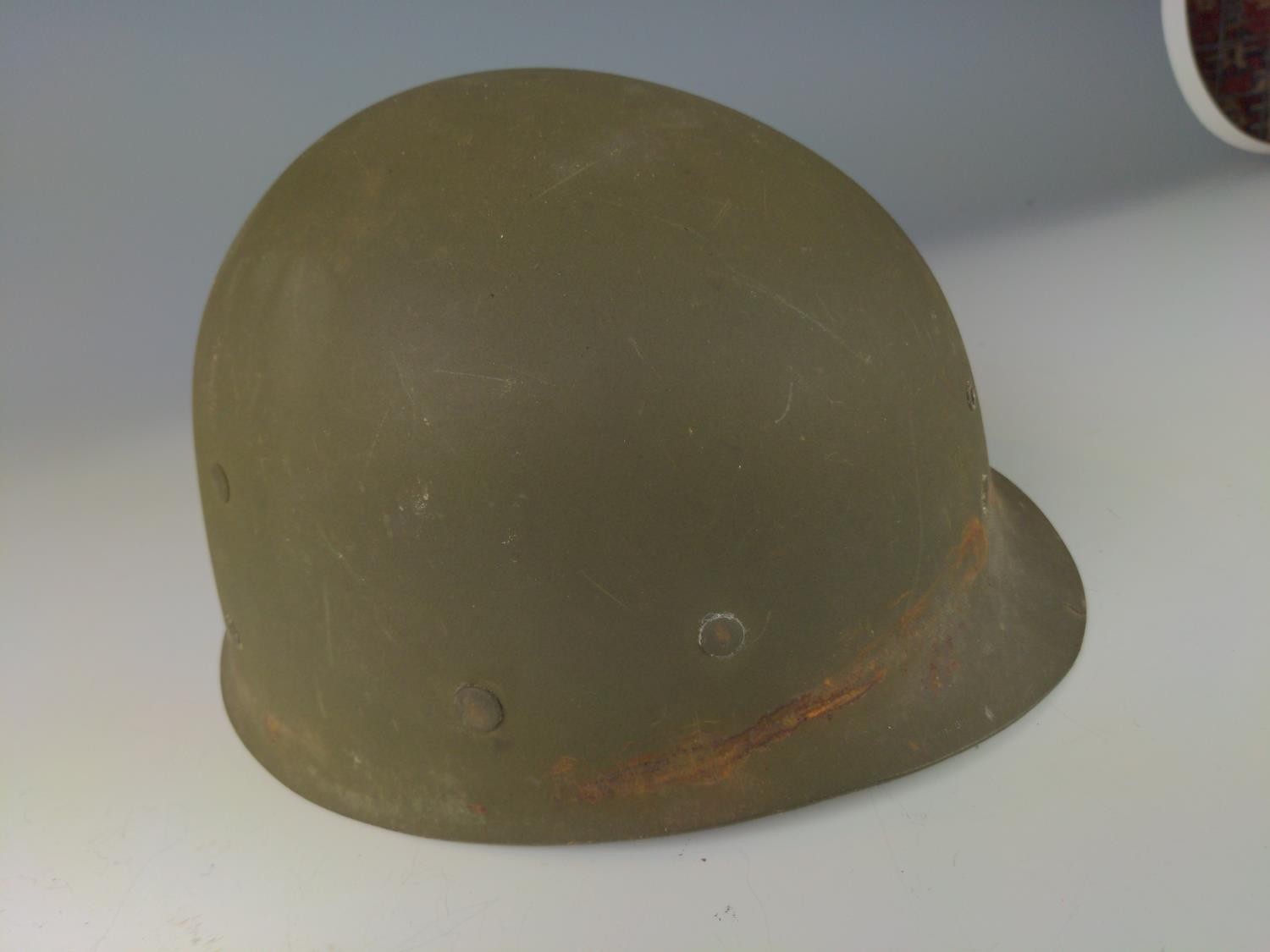 WWII US M1 type helmet.   - Image 7 of 8