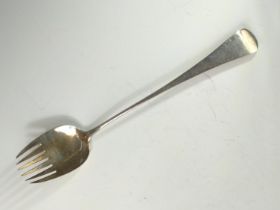 George III silver Old English pattern salad serving fork, Solomon Hougham, London 1799, length 26.5c