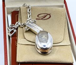 S.T. Dupont 925 silver Mercedes keychain, 25.13 grams, with guarantee card, booklet, pouch and box